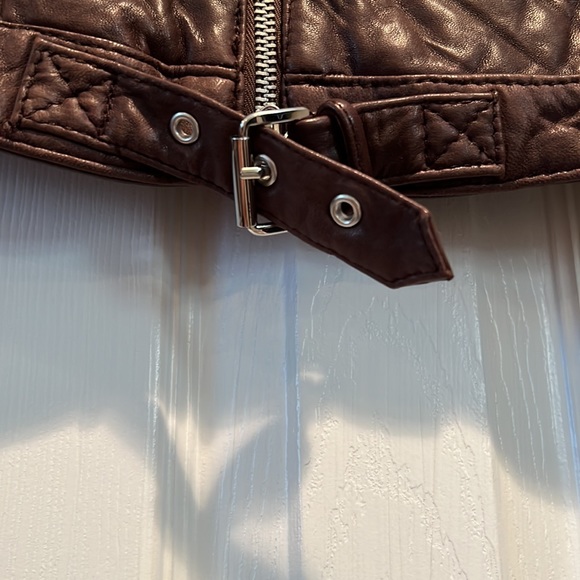 MICHAEL Michael Kors Leather Bomber Jacket PM - Picture 4 of 10